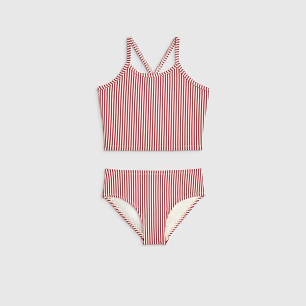 Quince Tankini Swimsuit - Rust Stripe