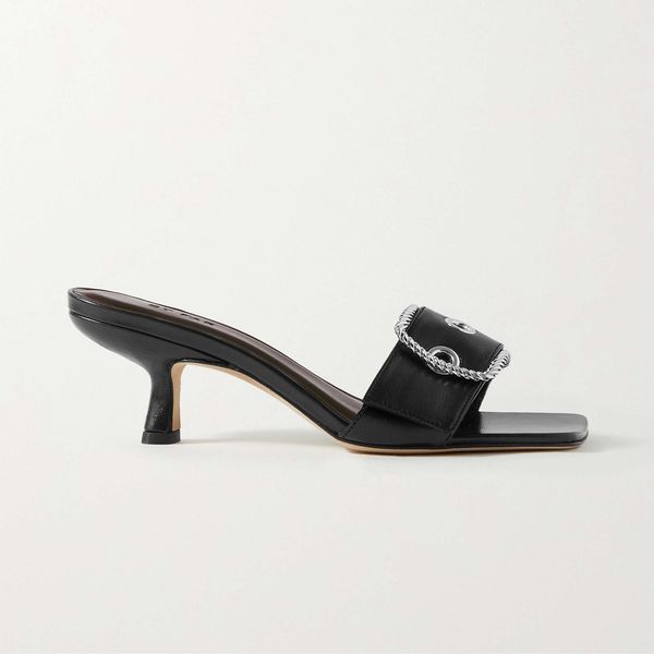 BY FAR Davina Buckled Leather Mules