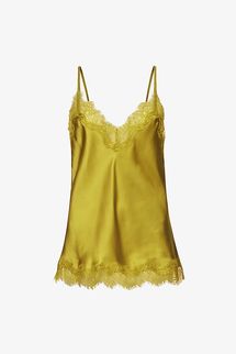 Sainted Sisters Scarlett V-neck satin and lace pyjama top