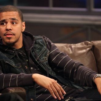 NEW YORK, NY - OCTOBER 25: J Cole stops by Fuse's 