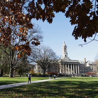 The Penn State University campus is seen on November 8, 2011 in University Park, Pennsylvania. Amid allegations that former assistant Jerry Sandusky was involved with child sex abuse, Joe Paterno's weekly news conference was canceled about an hour before it was scheduled to occur. (Photo by Rob Carr/Getty Images)