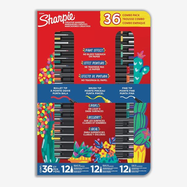 Sharpie Creative Markers Variety Pack, Assorted Tips and Colors, 36 Count