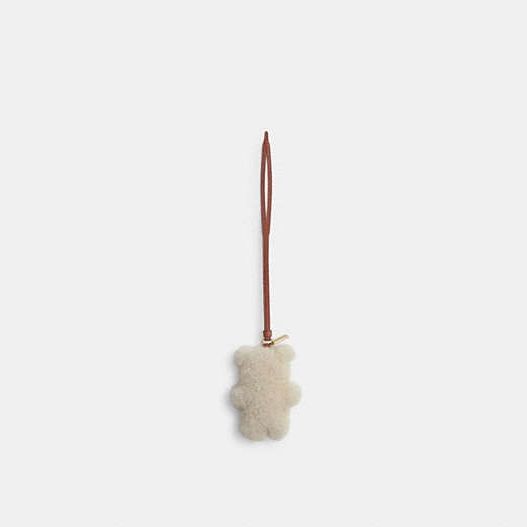 Coach Bear Puffy Bag Charm In Shearling