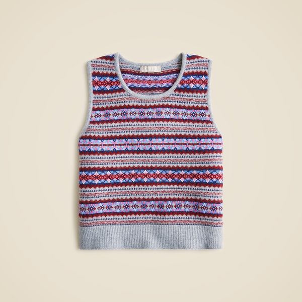 J.Crew Fair Isle Sweater Shell in Boiled Wool Blend