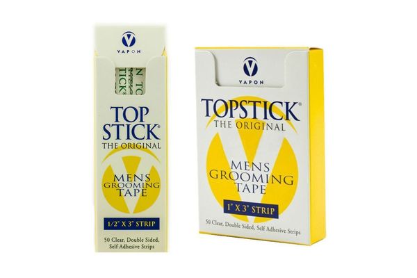 Topstick Men’s Clear Double Sided Grooming Tape Bundle — (1 Box of 50 Strips)
