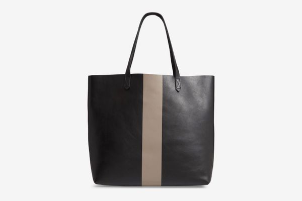 Madewell Paint Stripe Transport Leather Tote