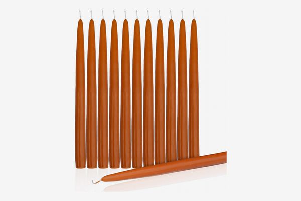 Highlow Dripless Taper Candles 12” Inch Tall Candle Set of 12 (Pumpkin Orange)