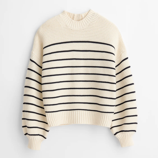 Alex Mill Button-Back Crewneck Sweater in Stripe