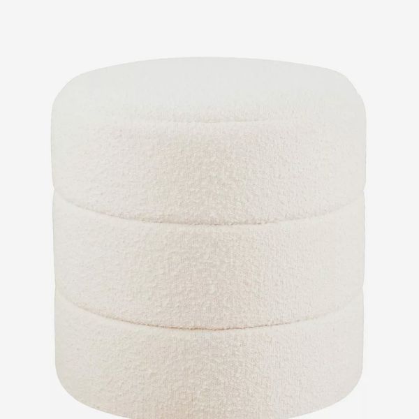 HomePop Round Upholstered Ottoman