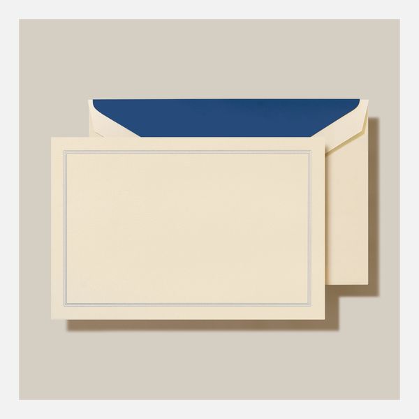 Crane & Co. Regent Blue Triple Hairline Frame Card