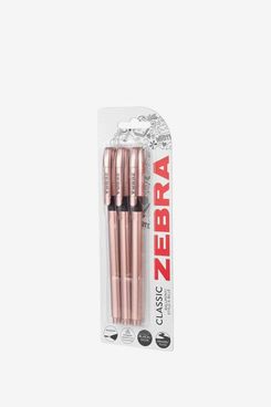 Zebra Rose Gold Ballpoint Pen (Black Ink)