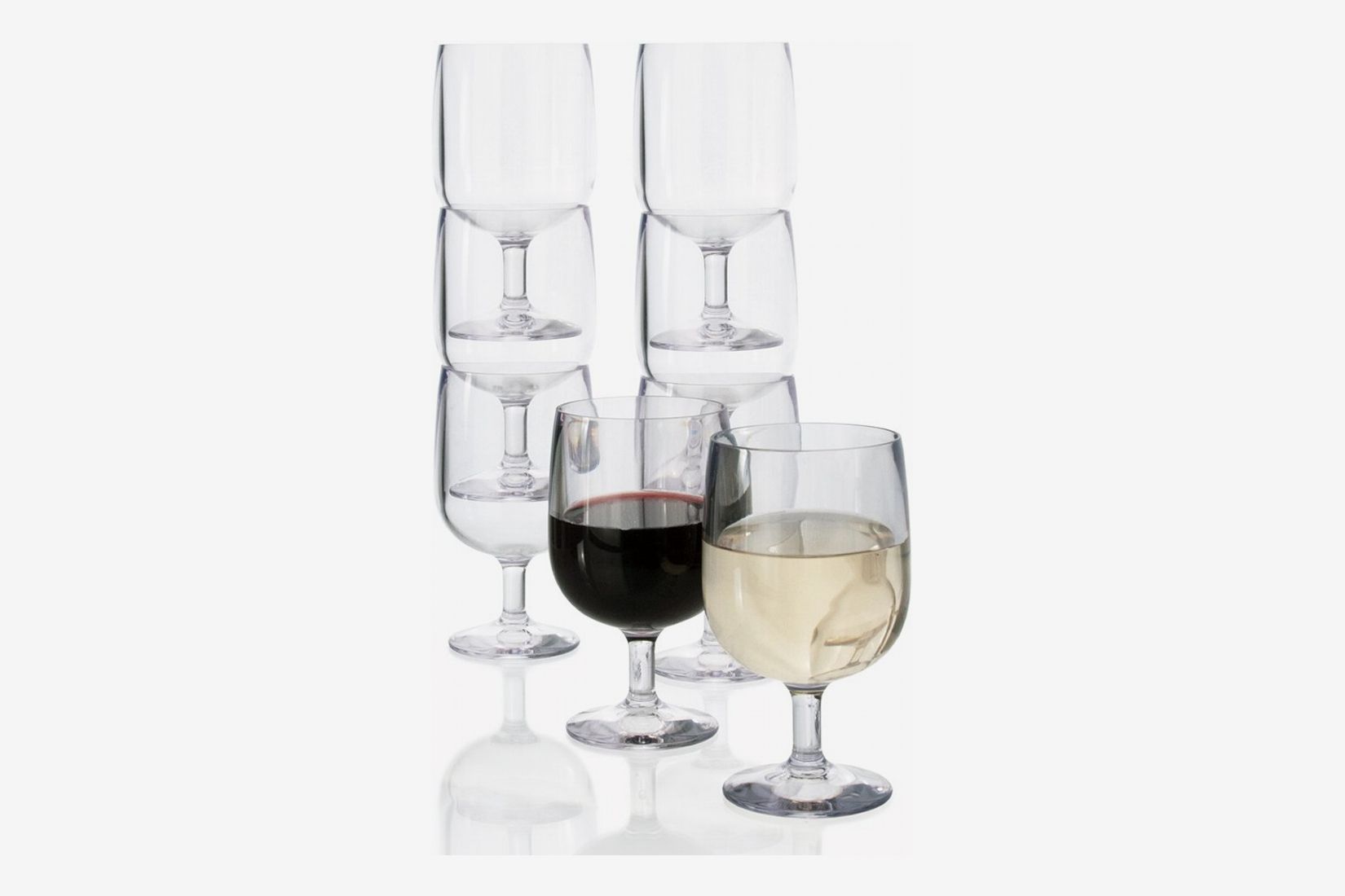 SET OF 4 Acrylic Purple & Clear Drinking Wine Glasses Caravan Motorhome Plastic 