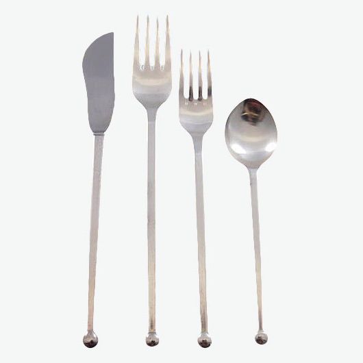 Modern Flatware Set Silverware Large Cutlery Kitchen  Stainless Steel 24 Piece 