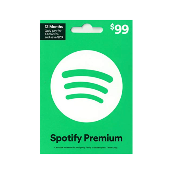 spotify annual gift card