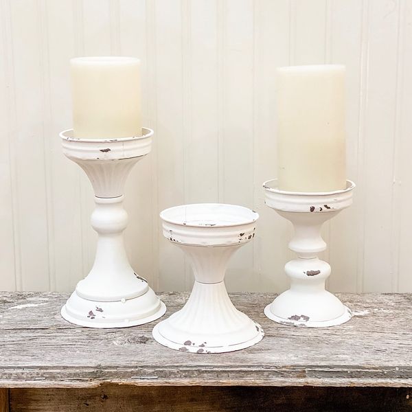 August March French White Candlestick