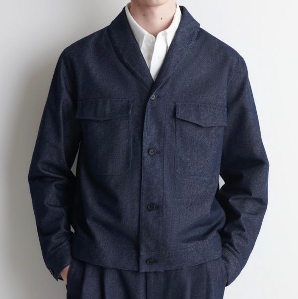 Cos Shawl-Collar Denim-Effect Shirt Jacket