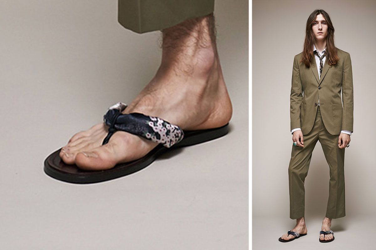 Men in deals flip flops