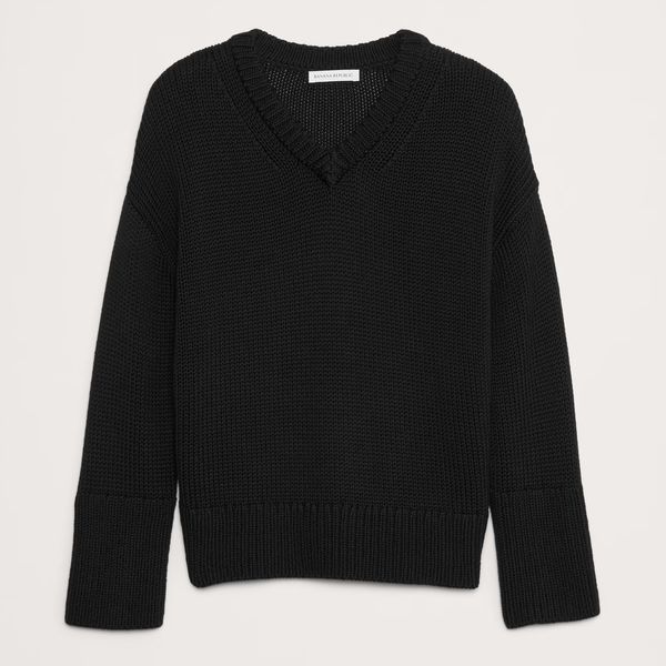 Banana Republic Cotton V-Neck Sweater