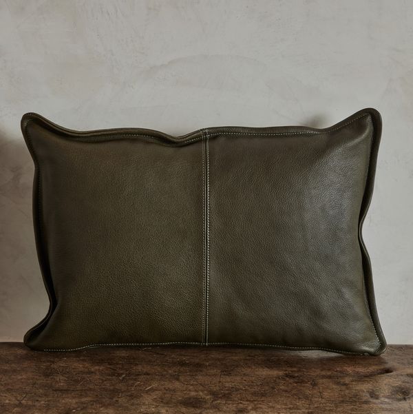 Nickey Kehoe Olive Leather Pillow