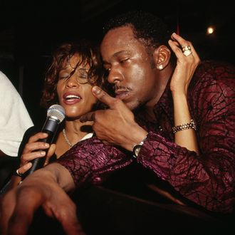 Singer Whitney Houston and Bobby Brown attend the rebirth of the Ocean Club Resort on December 9, 2000 in Paradise Island, Bahamas 