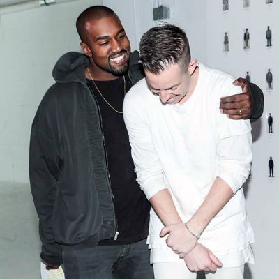 Kanye West with designer John Elliott.