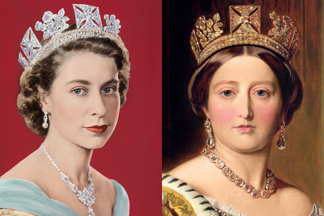 From left: Queen Elizabeth II, Queen Victoria.