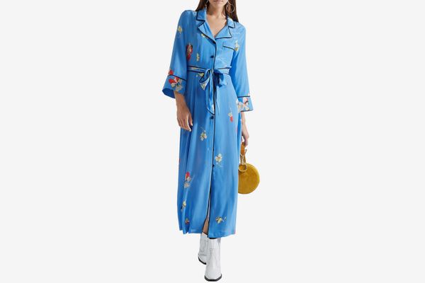 Ganni Joycedale Floral-Print Silk Crepe de Chine Maxi Dress