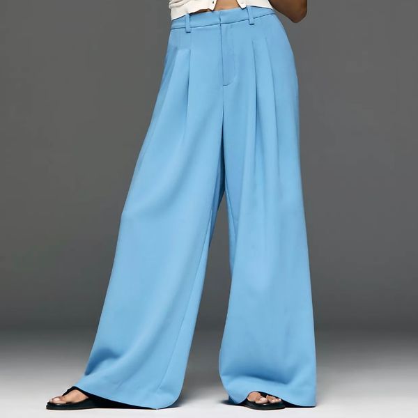 Maeve Avery Wide-Leg Pleated Trousers
