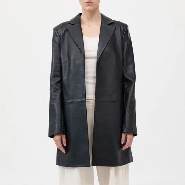 St. Agni Leather Longline Jacket