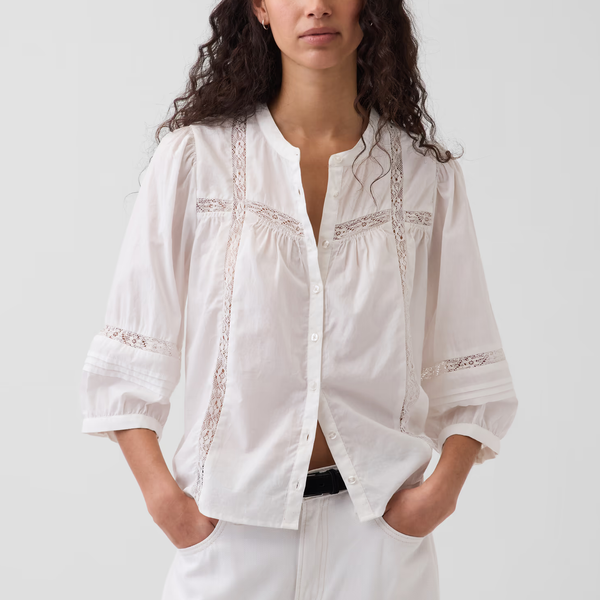 Gap Lace-Trim Button-Front Swing Top