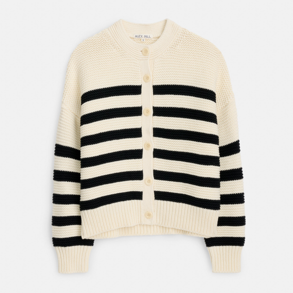 Alex Mill Nico Striped Cardigan in Cotton