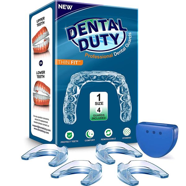 Mouth Guard For Grinding Teeth 4 Pack Thin And Trim Anti Grinding Teeth Whitening Dental Guard Stops Bruxism Clenching Usa Made No Bpa Includes Mouth