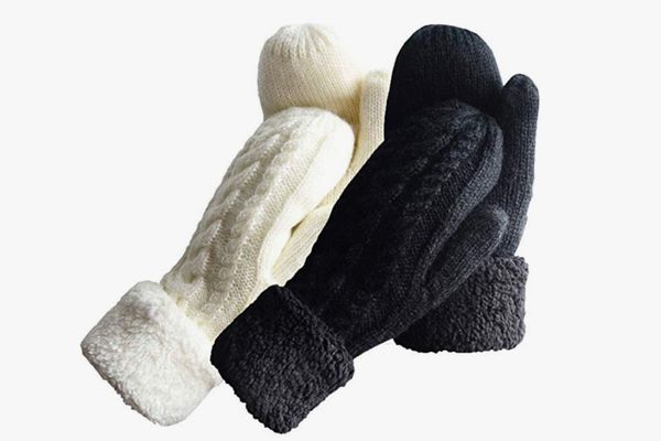 Whiteleopard Winter Wool Knit Mittens
