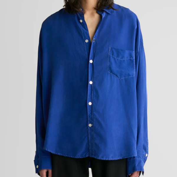 Livid Russ Bright Cobalt Fine Silk Shirt