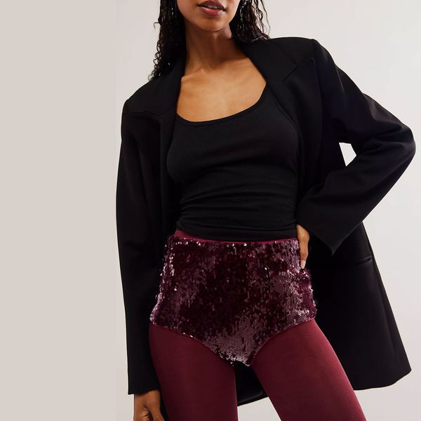 Free People Stay Cute Sequin Brief Shorts