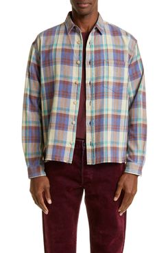 John Elliott Men's Hemi Oversize Cotton Button-Up Shirt