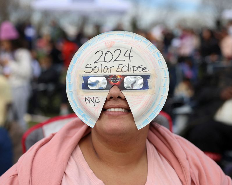 Partial solar eclipse in New York City