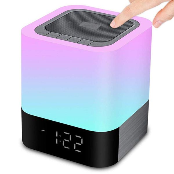 Hompot Bluetooth Bedside Lamp and Color Changing Alarm Clock