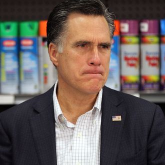 SPARKS, NV - FEBRUARY 03: Former Massachusetts Gov. and republican candidate for president Mitt Romney looks on during a business roundtable at Western Nevada Supply on February 3, 2012 in Sparks, Nevada. With one day to go before the Nevada Caucus, Mitt Romney is campaigning through the state. (Photo by Justin Sullivan/Getty Images)