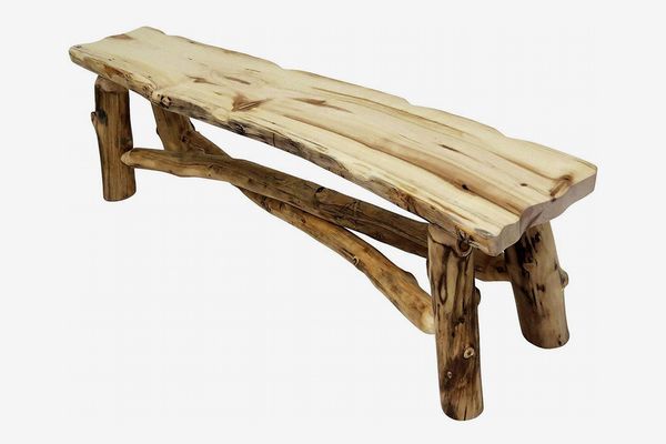 Mountain Woods Furniture Aspen Grizzly Collection Bench, 48 Inches Wide