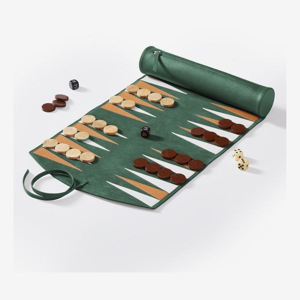 Mark & Graham Leather Travel Backgammon Set