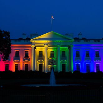 White House Illuminated with Rainbow Colors