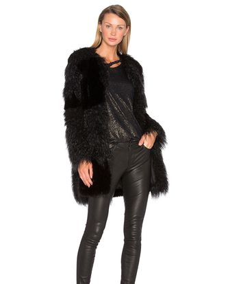 A Black Faux-Fur Coat From Brand RTA