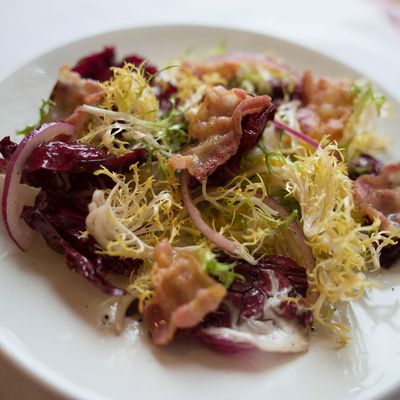 Chicory salad with pancetta.