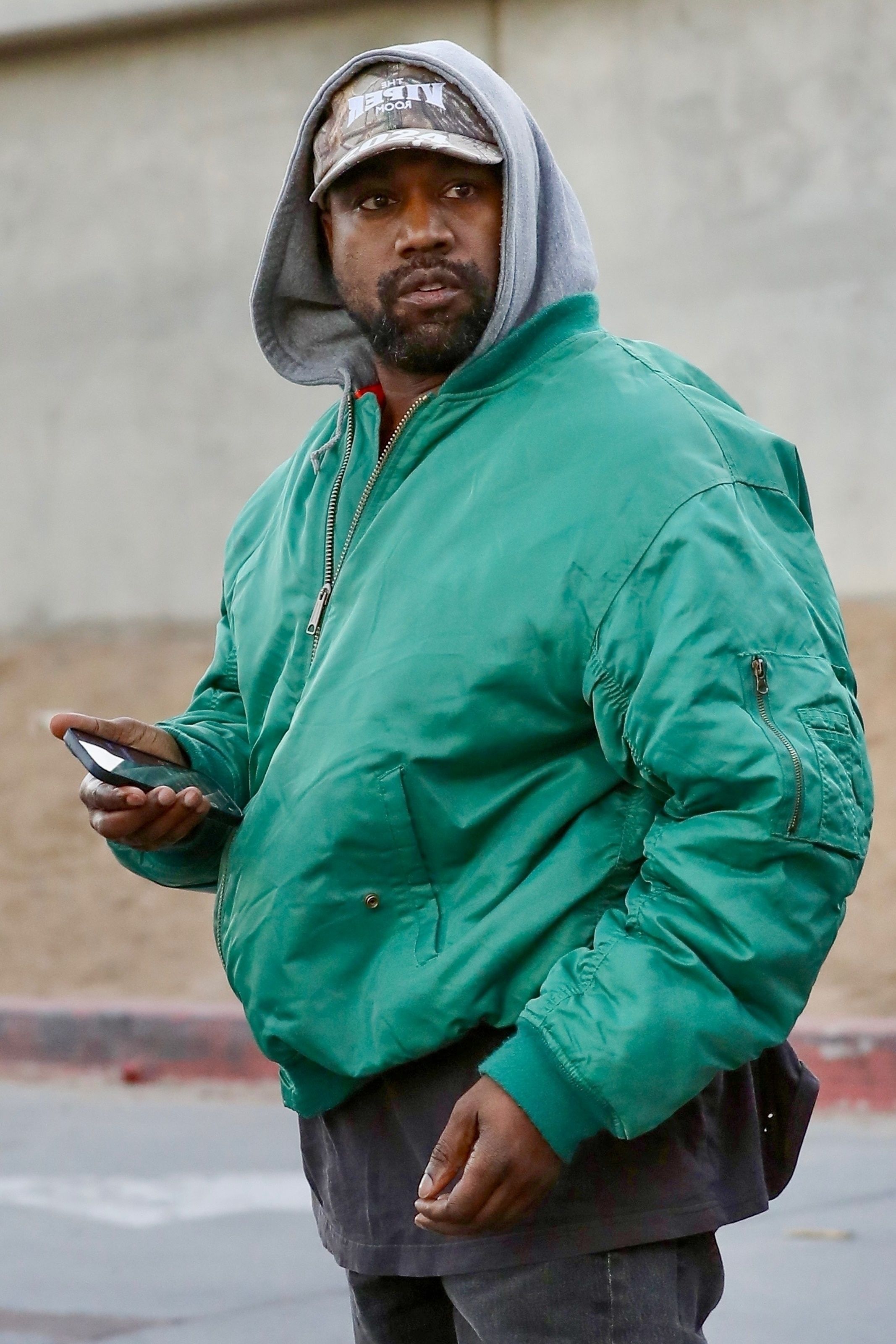 Kanye West Doesn't Want to Be Seen, But His Jacket Says Otherwise