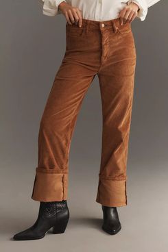 The Scotty Cuffed High-Rise Straight-Leg Jeans by Pilcro