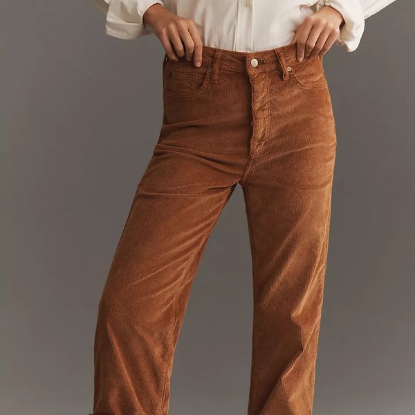 The Scotty Cuffed High-Rise Straight-Leg Jeans by Pilcro