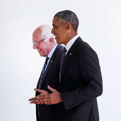 President Obama Meets With Bernie Sanders At The White House