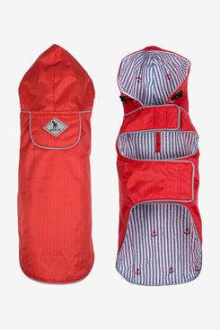 The Worthy Dog Seattle Slicker Jacket Dog Raincoat, Red, Medium