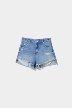 Vintage Denim Shorts with Rips